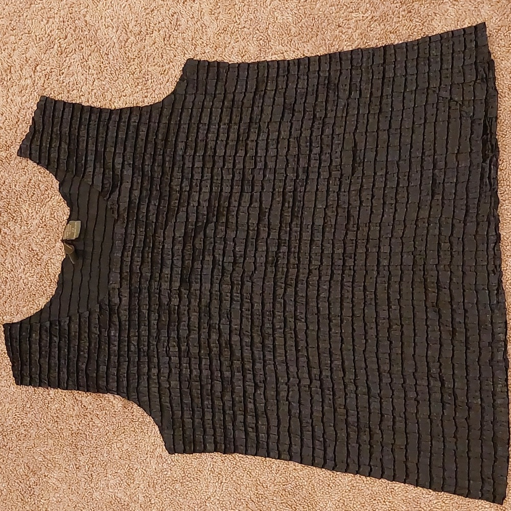 Sere Nade Black Sleeveless Tiered Ruffle Dressy Blouse Top Women’s 2X
